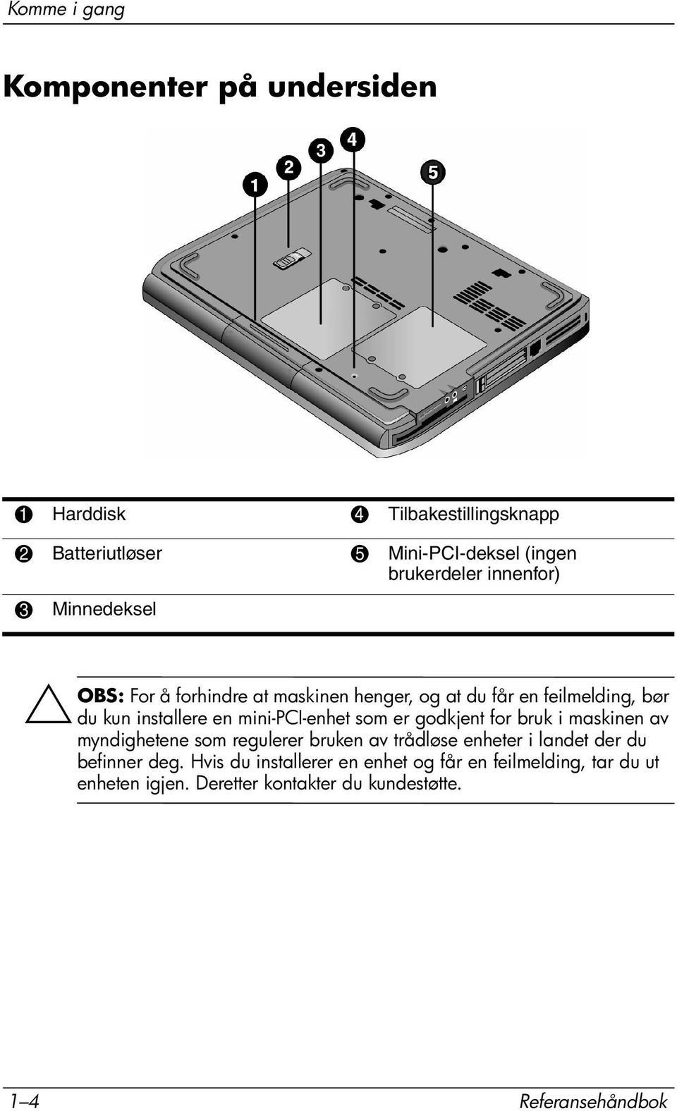 mini-pci-enhet som er godkjent for bruk i maskinen av myndighetene som regulerer bruken av trådløse enheter i landet der du