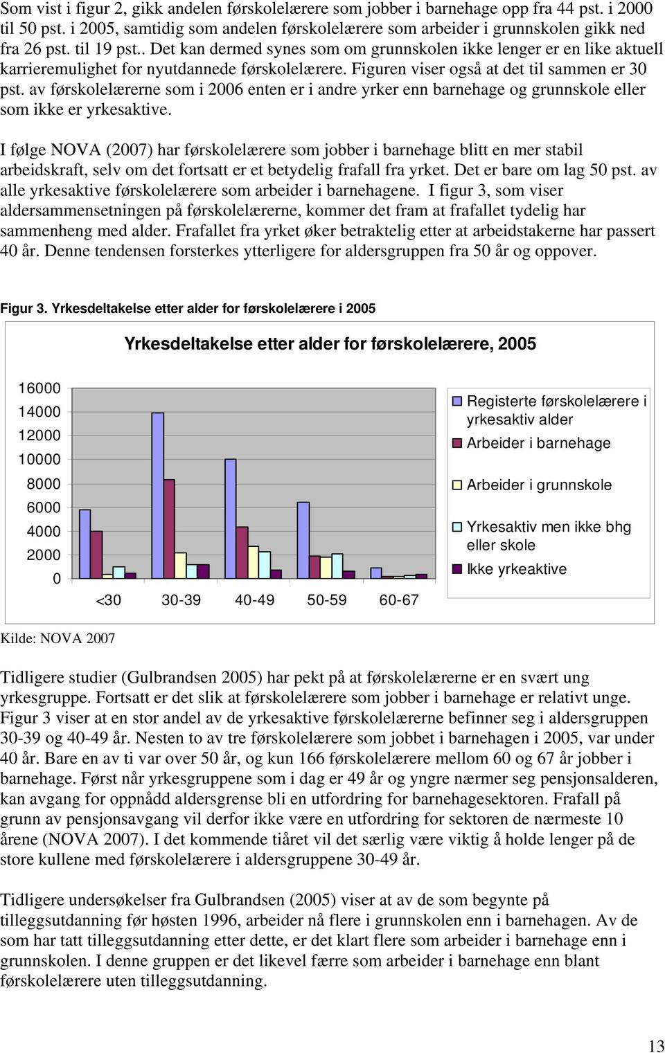 av førskolelærerne som i 2006 enten er i andre yrker enn barnehage og grunnskole eller som ikke er yrkesaktive.