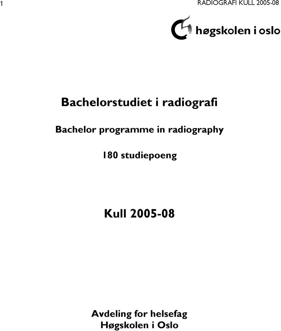 radiography 180 studiepoeng Kull