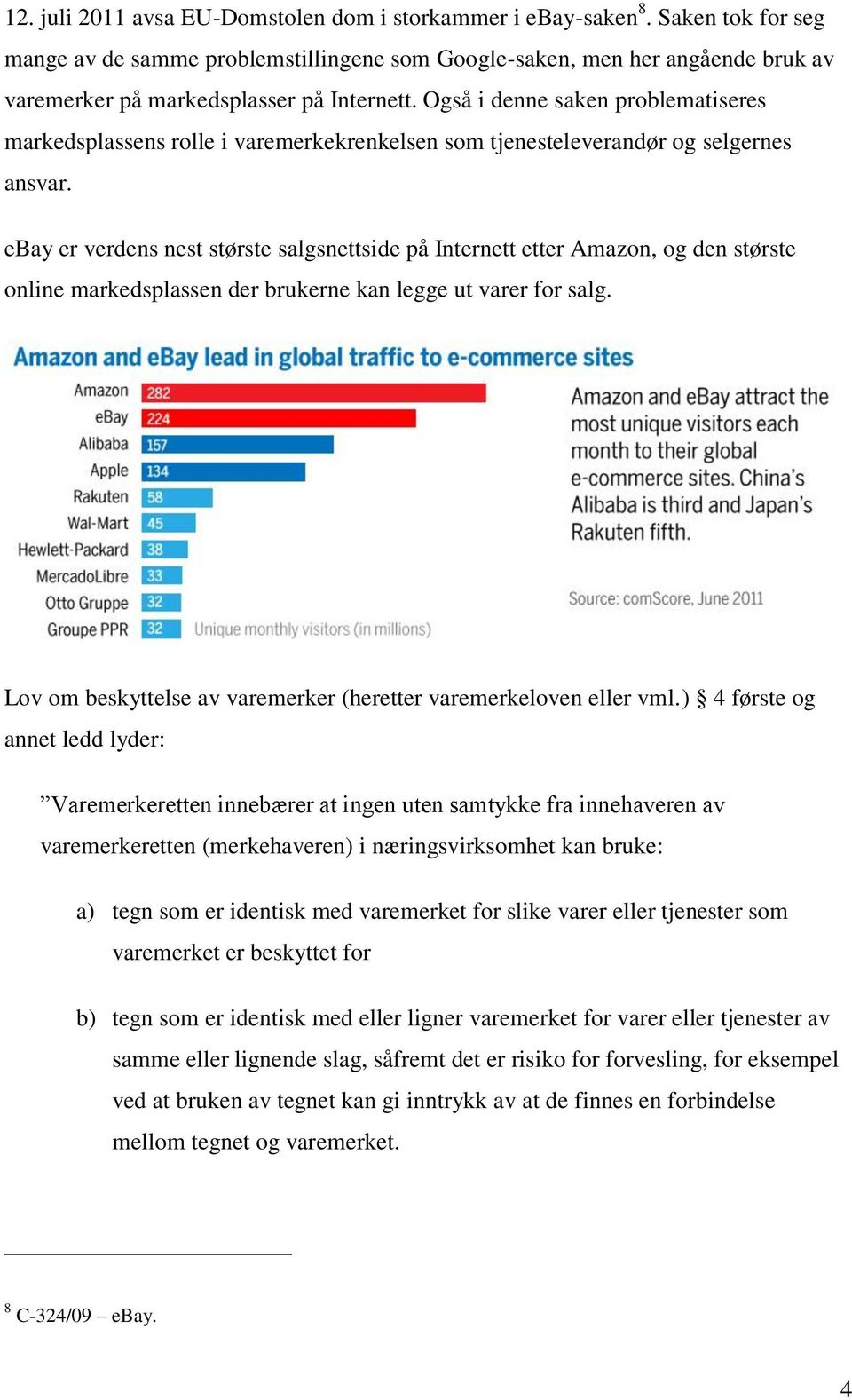 Også i denne saken problematiseres markedsplassens rolle i varemerkekrenkelsen som tjenesteleverandør og selgernes ansvar.