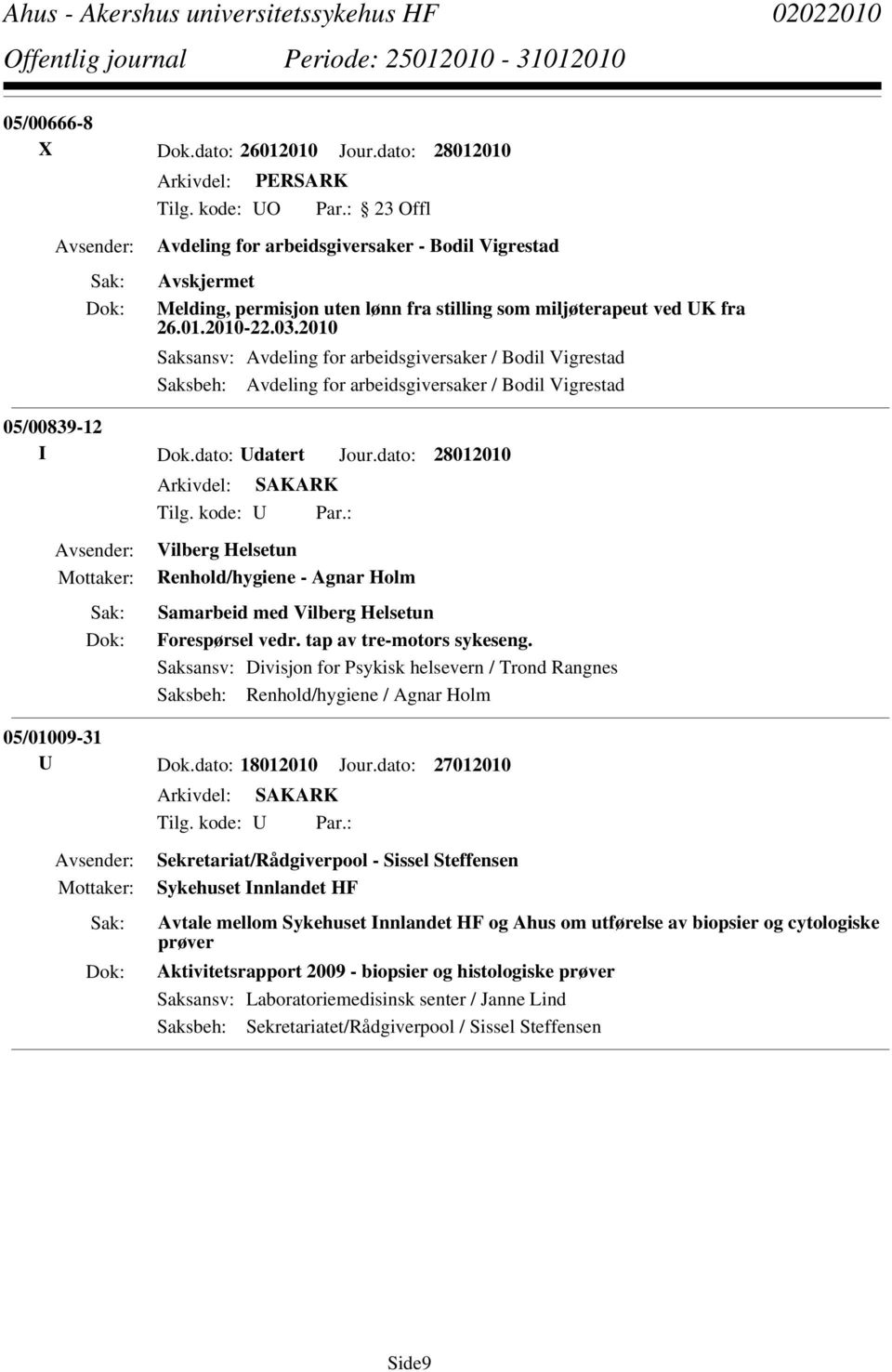 dato: 28012010 Vilberg Helsetun Renhold/hygiene - Agnar Holm Samarbeid med Vilberg Helsetun Forespørsel vedr. tap av tre-motors sykeseng.
