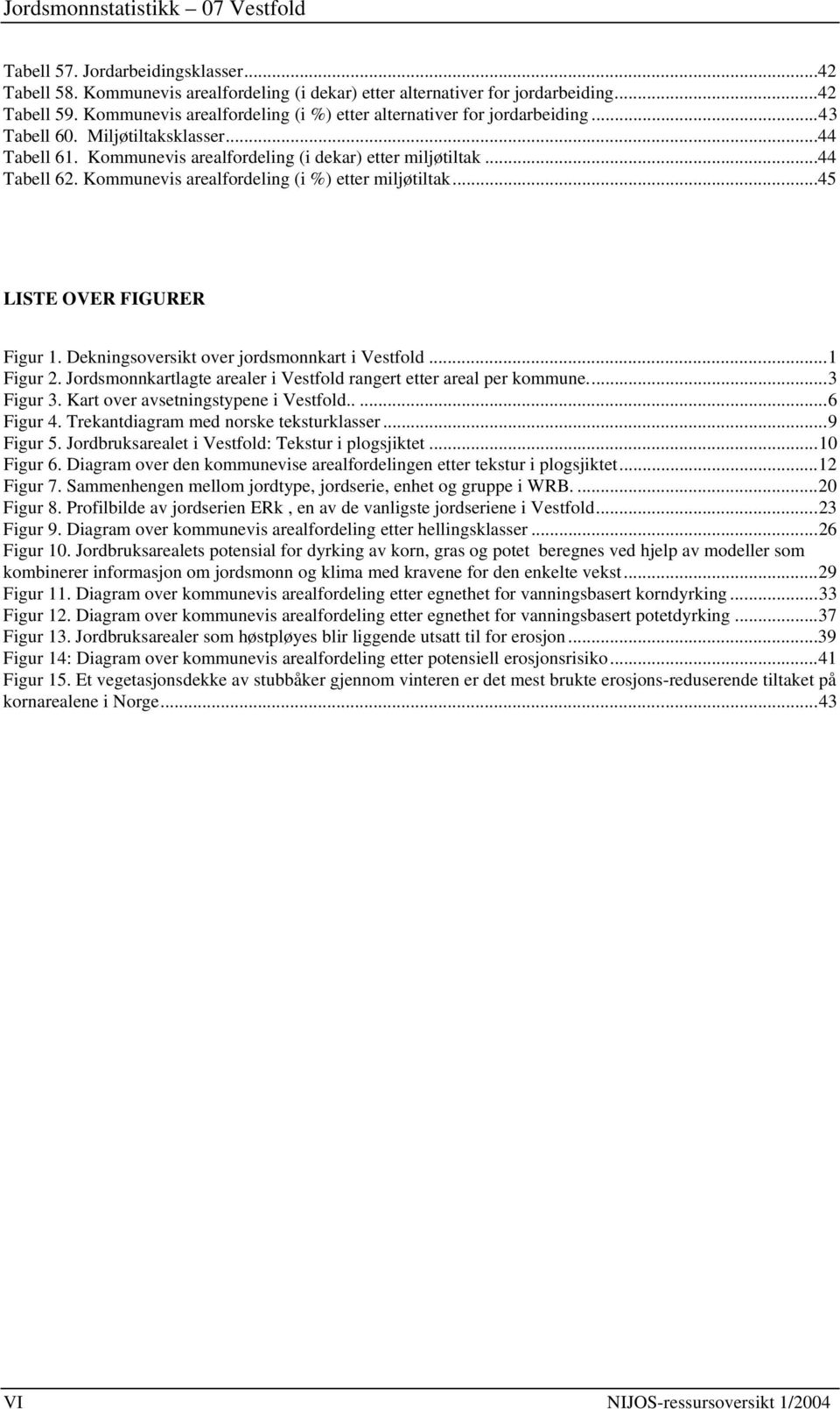 Kommunevis arealfordeling (i %) etter miljøtiltak...45 LISTE OVER FIGURER Figur 1. Dekningsoversikt over jordsmonnkart i Vestfold...1 Figur 2.