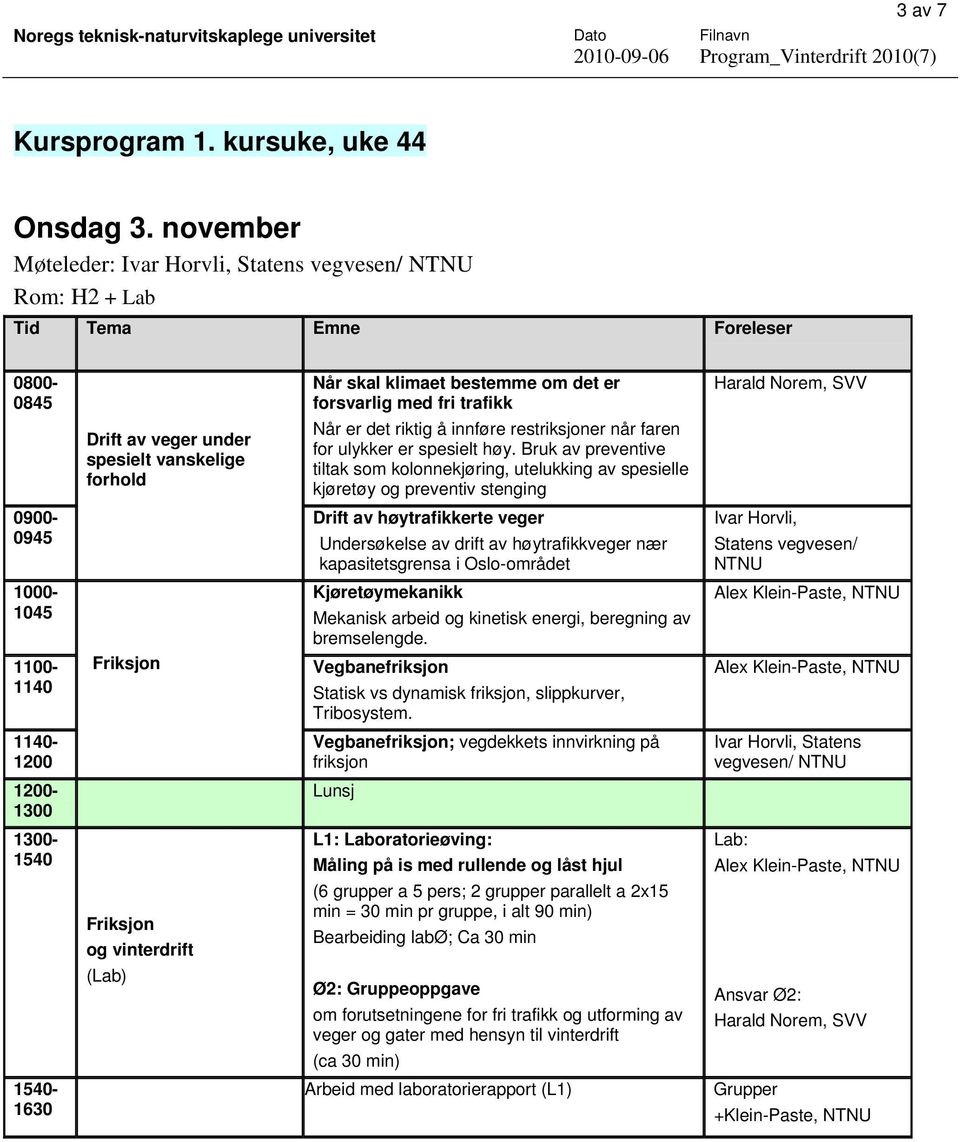 riktig å innføre restriksjoner når faren for ulykker er spesielt høy.