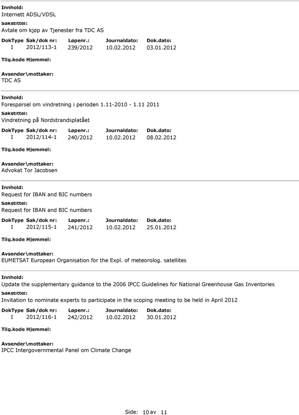 01.2012 EMETSAT European Organisation for the Expl. of meteorolog.