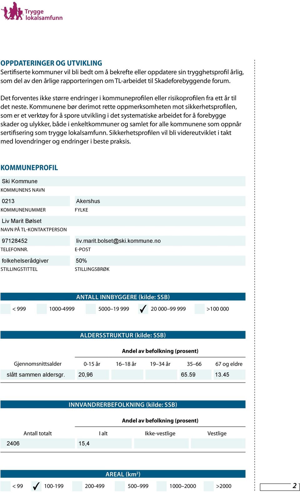 Kommunene bør derimot rette oppmerksomheten mot sikkerhets profilen, som er et verktøy for å spore utvikling i det systematiske arbeidet for å forebygge skader og ulykker, både i enkeltkommuner og