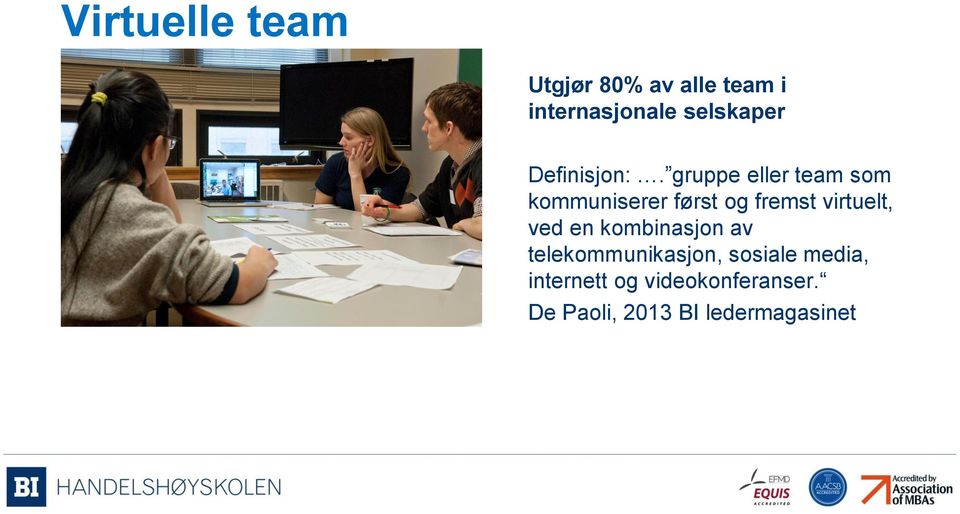 gruppe eller team som kommuniserer først og fremst virtuelt, ved