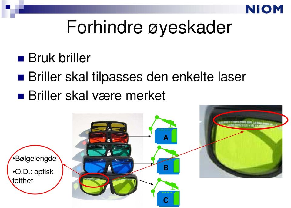 laser Briller skal være merket A