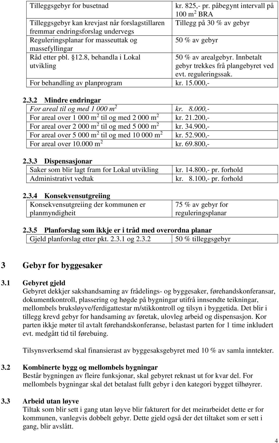 8.000,- For areal over 1 000 m 2 til og med 2 000 m 2 kr. 21.200,- For areal over 2 000 m 2 til og med 5 000 m 2 kr. 34.900,- For areal over 5 000 m 2 til og med 10 000 m 2 kr. 52.