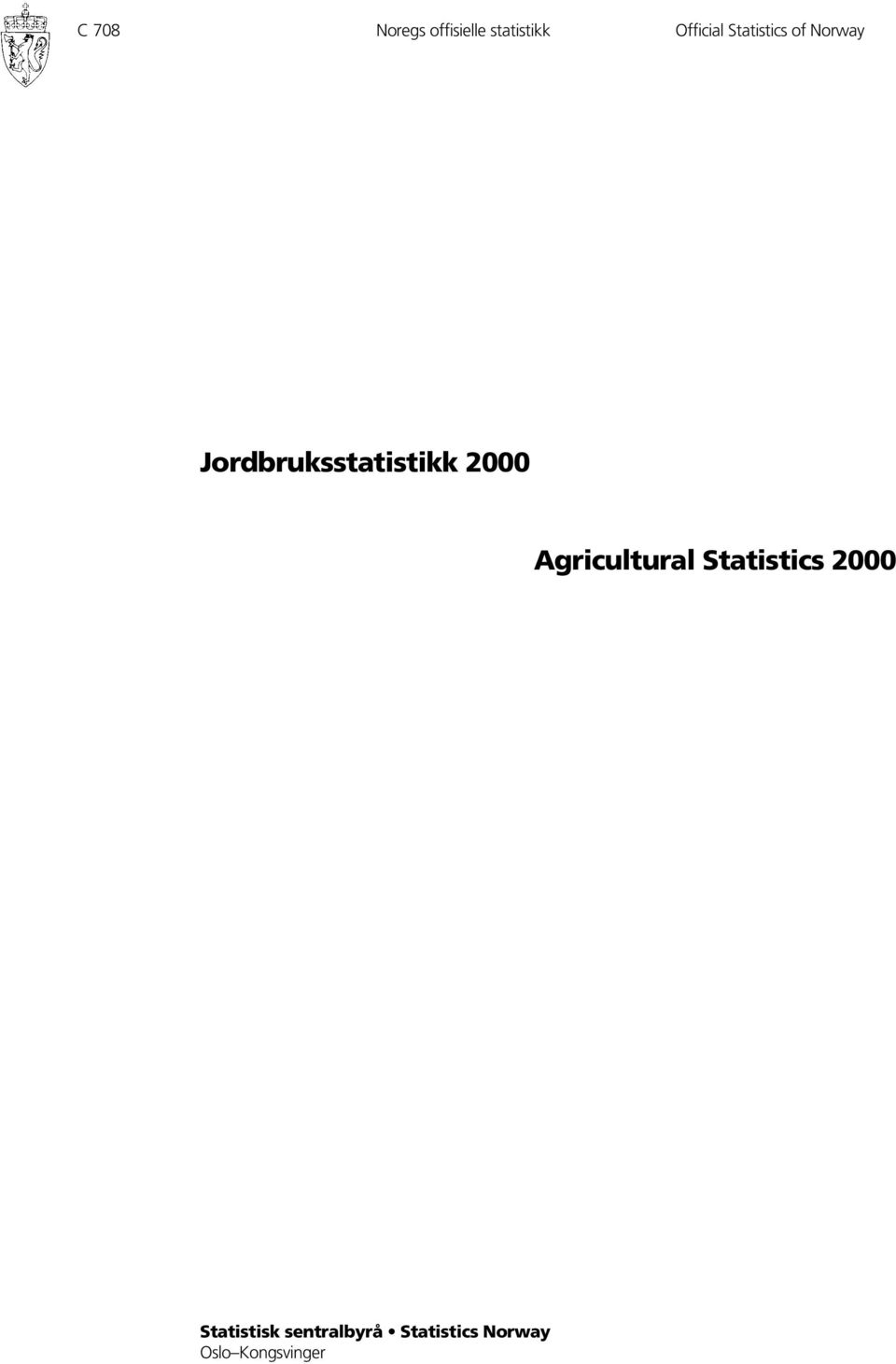 2000 Agricultural Statistics 2000