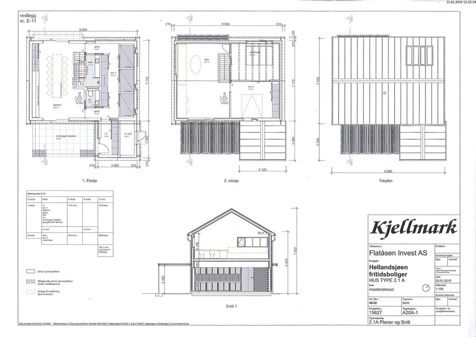 1 kvrn avrundes trl: 136 kvm Flatåsen nvestas frtdsbolger del av grunnpakken r J tlleggsvag utover grunnpakken (faste nstallasjoner) Flplasserng: ballansto 2.1A.archcad19. n frncsbofg n fase nr.