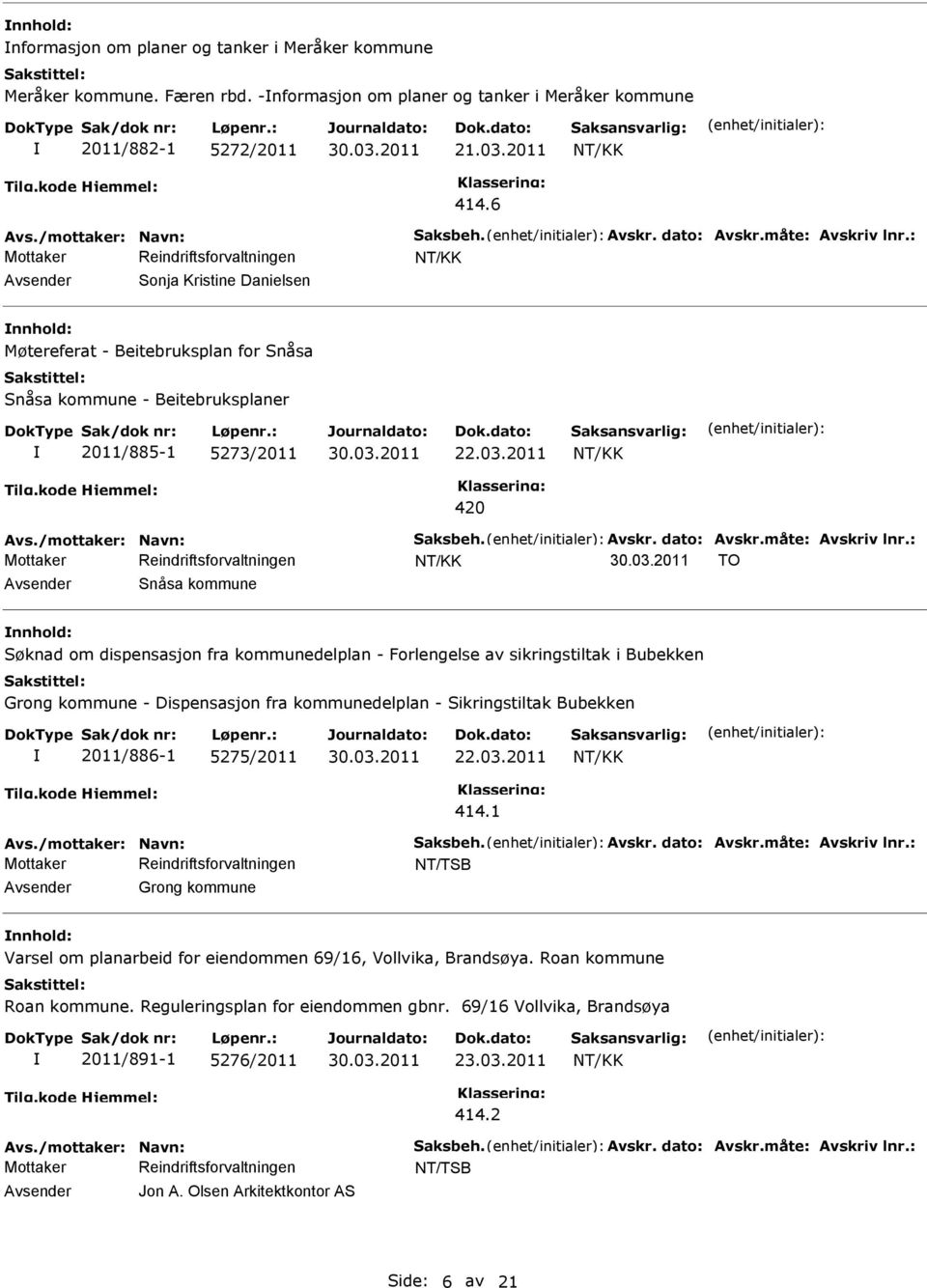 fra kommunedelplan - Forlengelse av sikringstiltak i Bubekken Grong kommune - Dispensasjon fra kommunedelplan - Sikringstiltak Bubekken 2011/886-1 5275/2011 414.