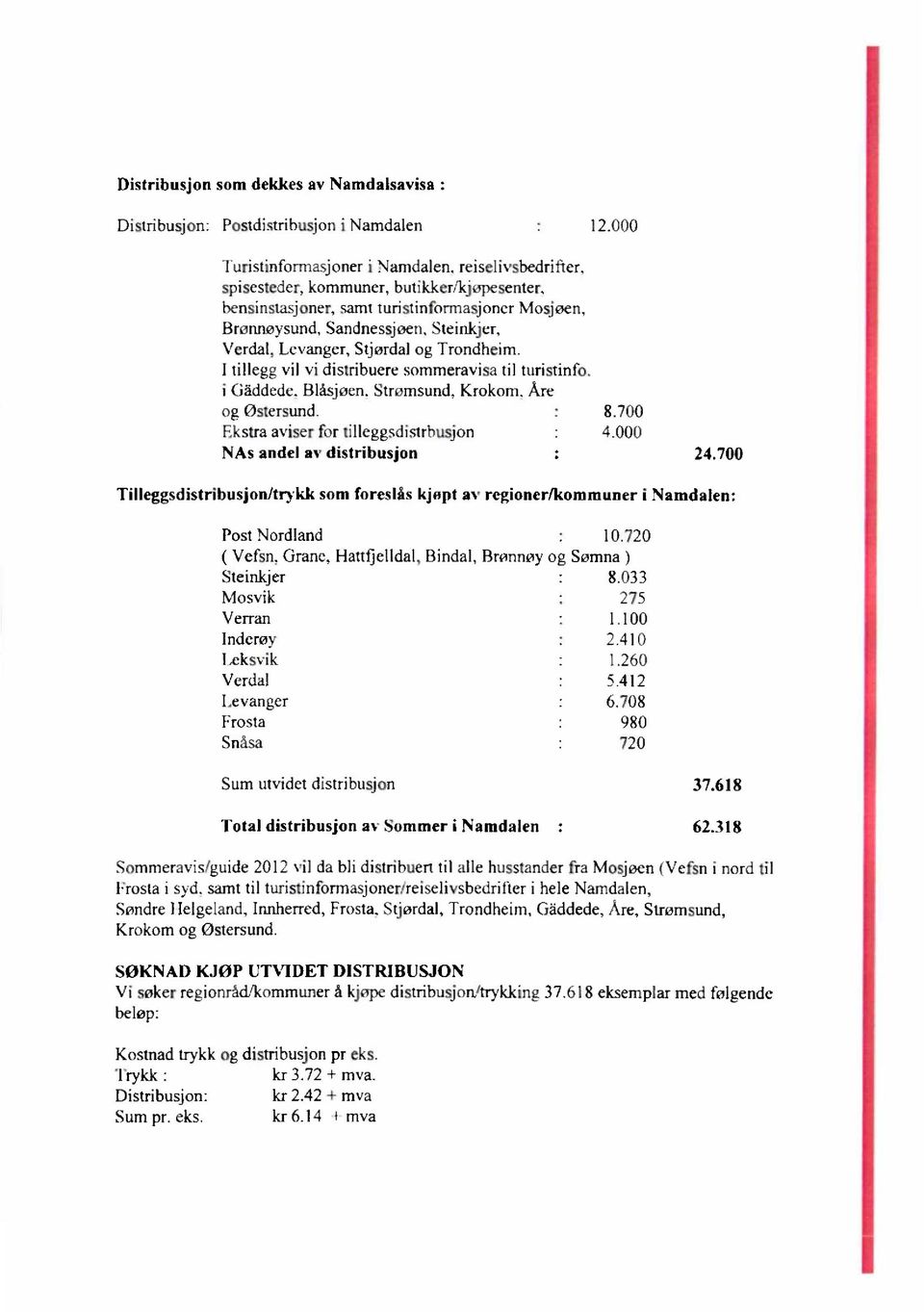 Levanger, Stjørdal og Trondheim. I tillegg vil vi distribuere sommeravisa til turistinfo. i Gåddede, Blåsjøen, Strømsund, Krokom, Åre og Østersund.