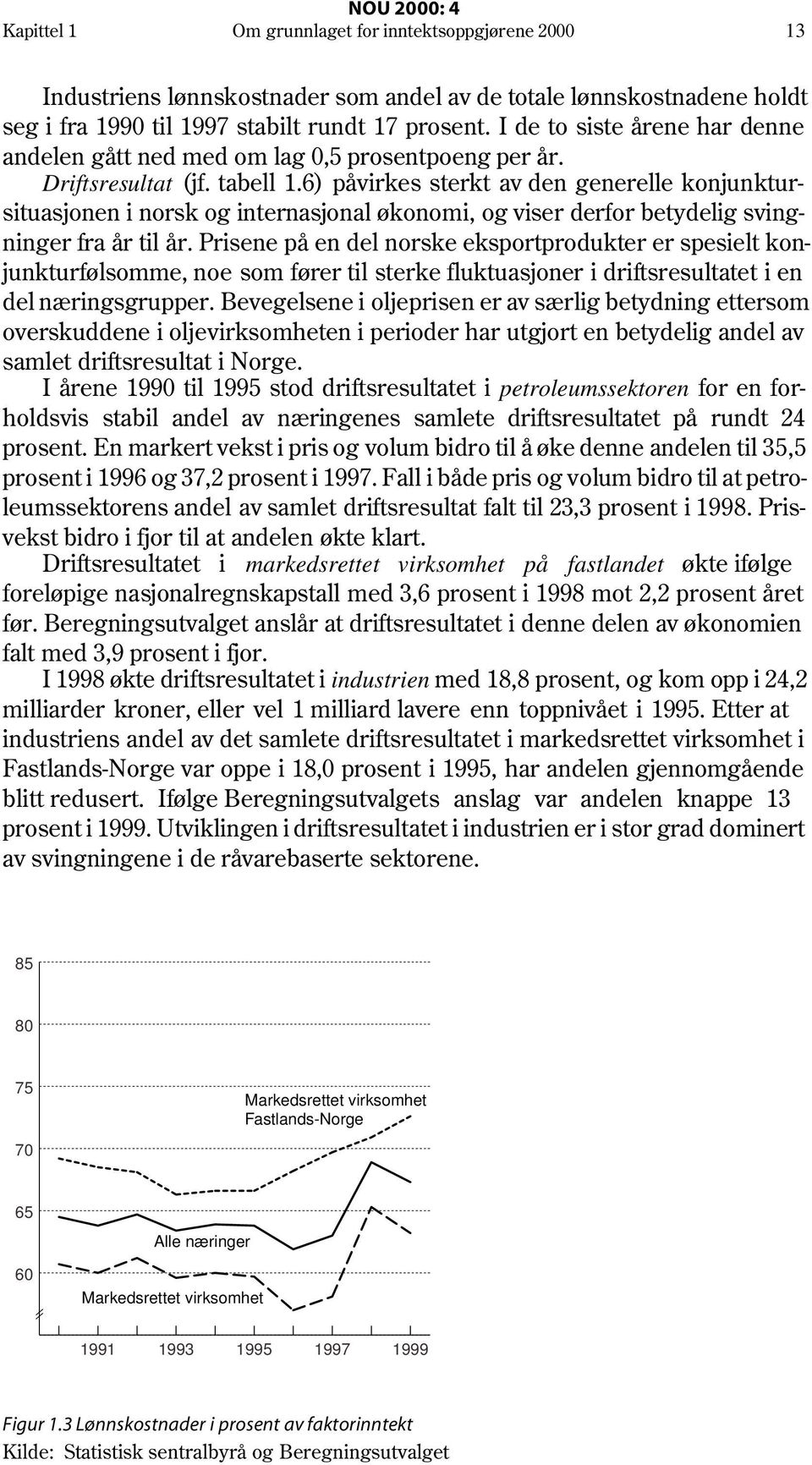 6) påvirkes sterkt av den generelle konjunktursituasjonen i norsk og internasjonal økonomi, og viser derfor betydelig svingninger fra år til år.