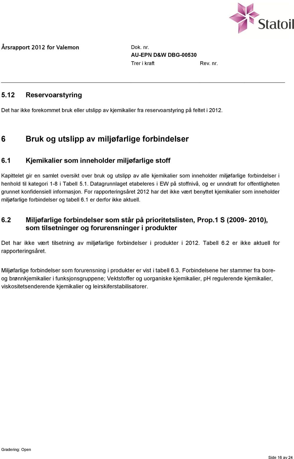 5.1. Datagrunnlaget etabeleres i EW på stoffnivå, og er unndratt for offentligheten grunnet konfidensiell informasjon.