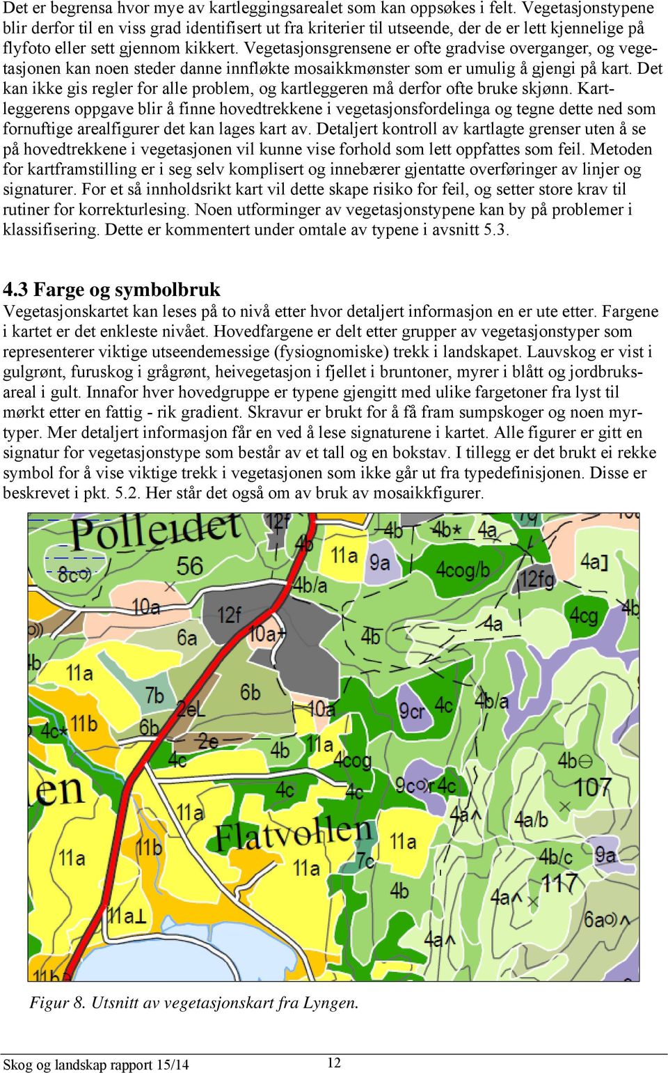 Vegetasjonsgrensene er ofte gradvise overganger, og vegetasjonen kan noen steder danne innfløkte mosaikkmønster som er umulig å gjengi på kart.