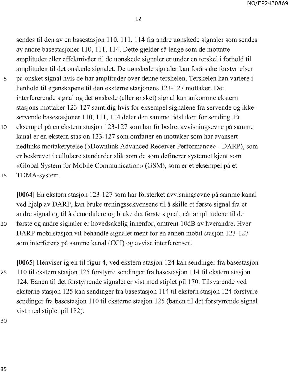 De uønskede signaler kan forårsake forstyrrelser på ønsket signal hvis de har amplituder over denne terskelen.