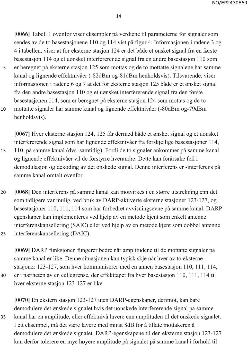 som er beregnet på eksterne stasjon 12 som mottas og de to mottatte signalene har samme kanal og lignende effektnivåer (-82dBm og-81dbm henholdsvis).