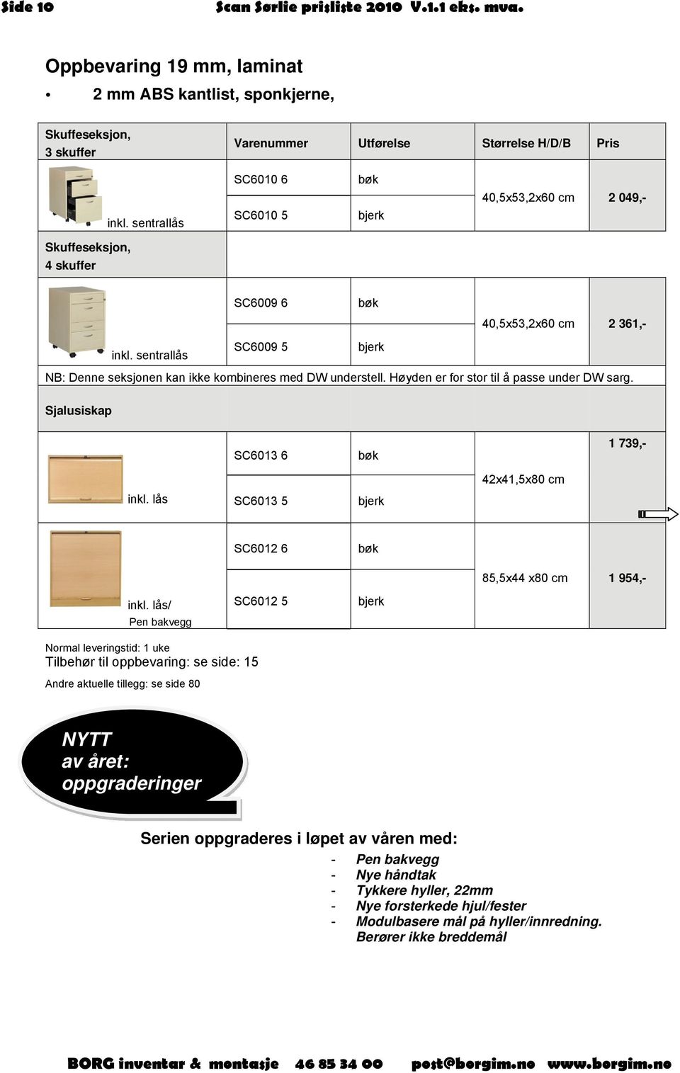 Høyden er for stor til å passe under DW sarg. Sjalusiskap SC6013 6 bøk 1 739,- inkl. lås SC6013 5 bjerk 42x41,5x80 cm inkl.