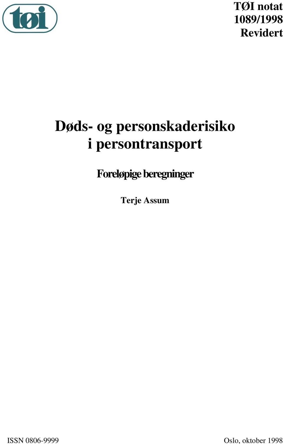 persontransport Foreløpige