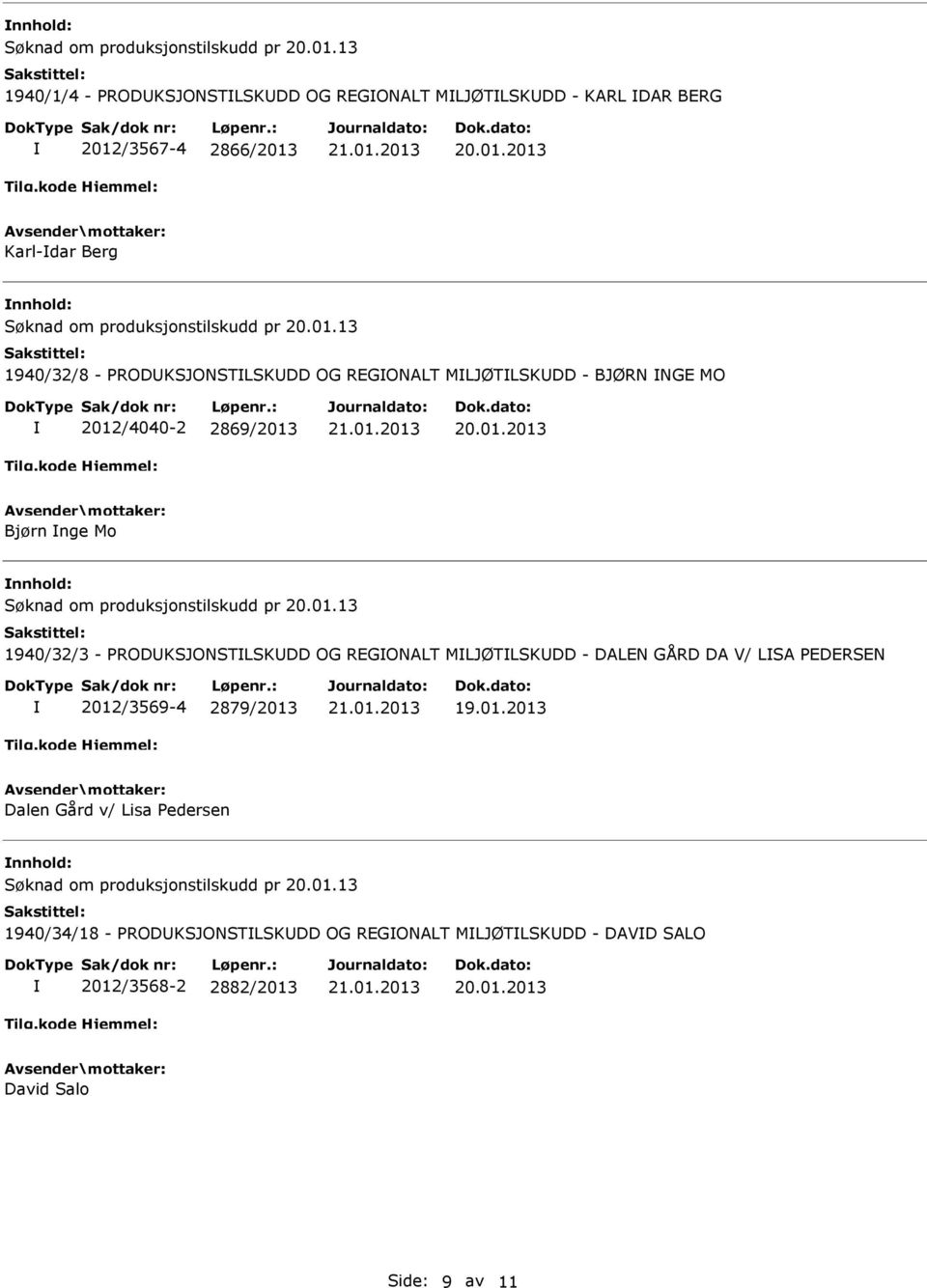 PRODKSJONSTLSKDD OG REGONALT MLJØTLSKDD - DALEN GÅRD DA V/ LSA PEDERSEN 2012