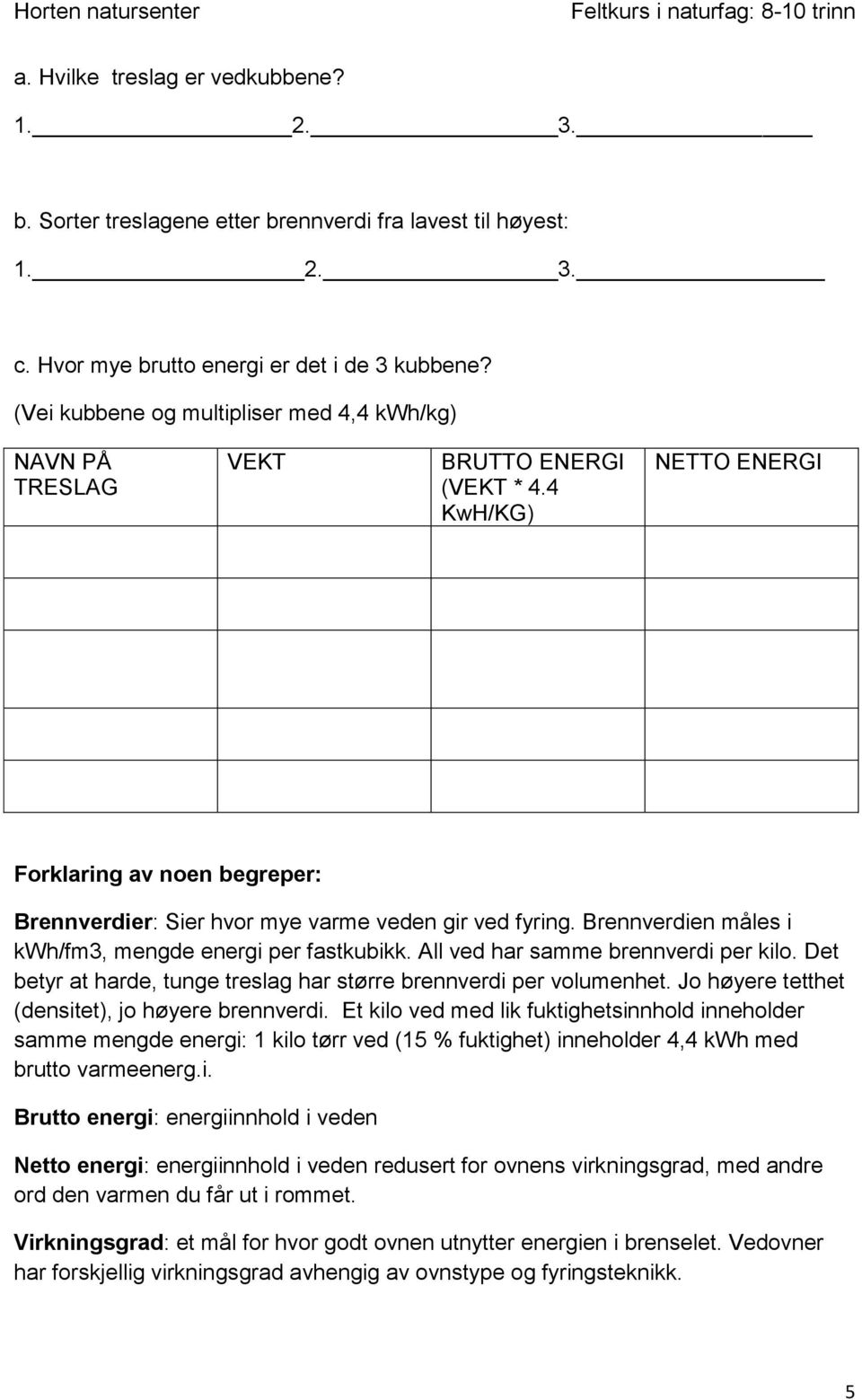 Brennverdien måles i kwh/fm3, mengde energi per fastkubikk. All ved har samme brennverdi per kilo. Det betyr at harde, tunge treslag har større brennverdi per volumenhet.