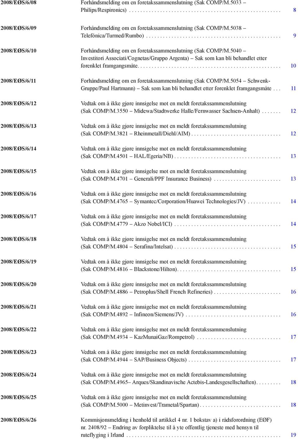 5040 Investitori Associati/Cognetas/Gruppo Argenta) Sak som kan bli behandlet etter forenklet framgangsmåte.