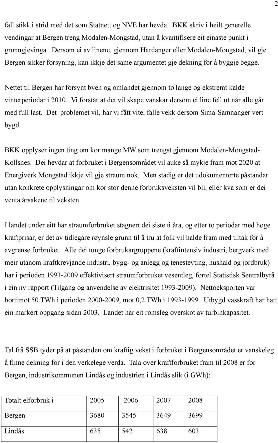 Nettet til Bergen har forsynt byen og omlandet gjennom to lange og ekstremt kalde vinterperiodar i 2010. Vi forstår at det vil skape vanskar dersom ei line fell ut når alle går med full last.