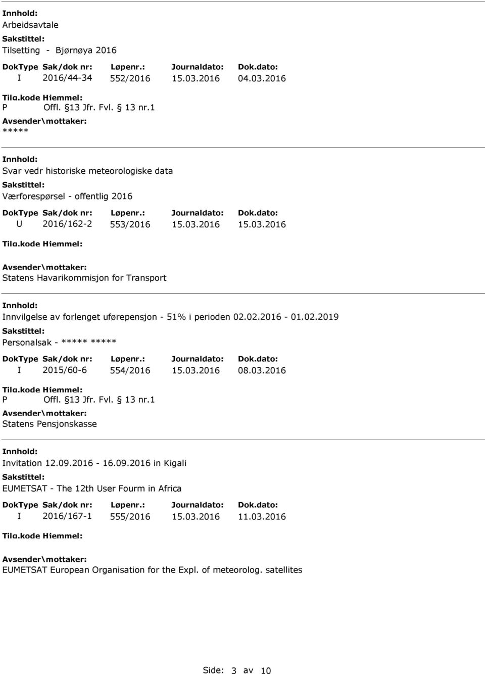 nnvilgelse av forlenget uførepensjon - 51% i perioden 02.02.2016-01.02.2019 ersonalsak - ***** ***** 2015/60-6 554/2016 Statens ensjonskasse 08.