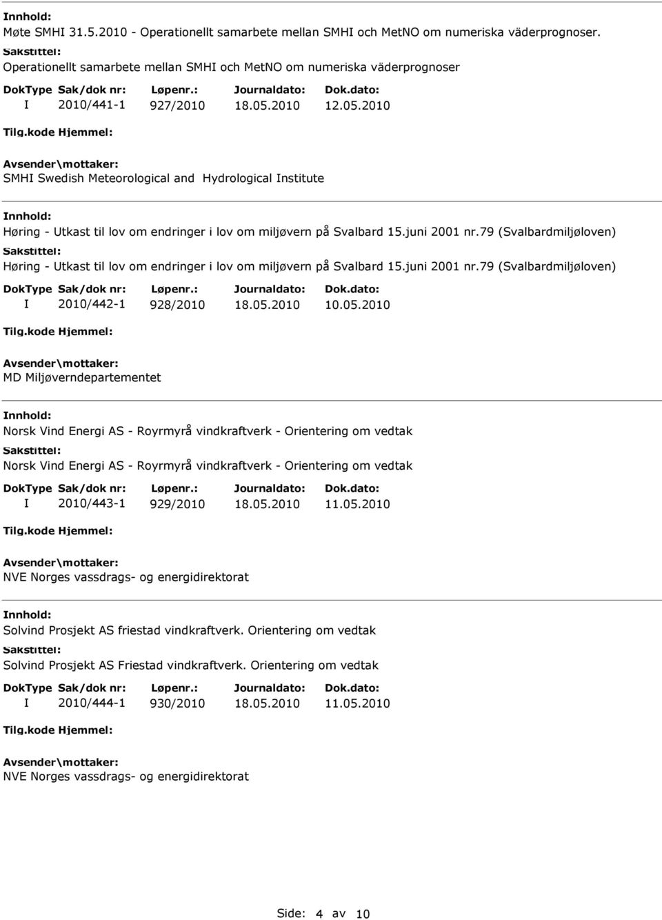 79 (Svalbardmiljøloven) Høring - tkast til lov om endringer i lov om miljøvern på Svalbard 15.juni 2001 nr.79 (Svalbardmiljøloven) 2010/442-1 928/2010 10.05.