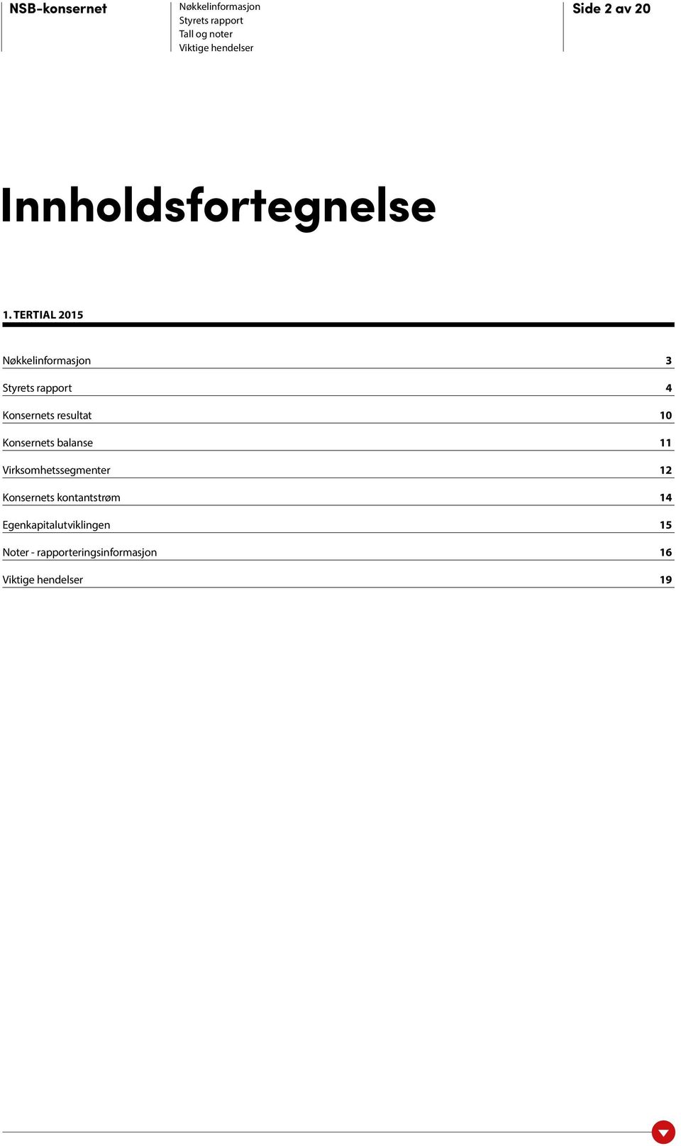 balanse 11 Virksomhetssegmenter 12 Konsernets