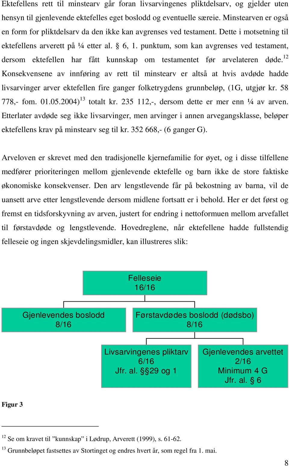 punktum, som kan avgrenses ved testament, dersom ektefellen har fått kunnskap om testamentet før arvelateren døde.