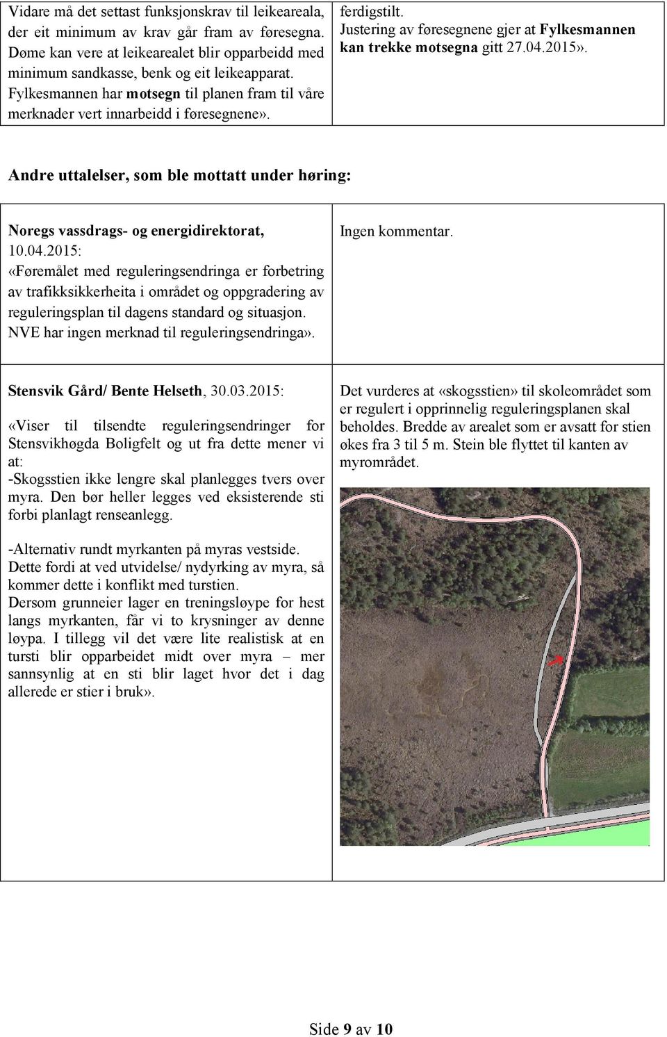 Andre uttalelser, som ble mottatt under høring: Noregs vassdrags- og energidirektorat, 10.04.