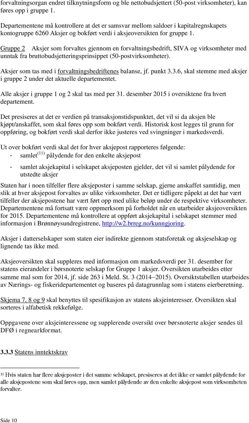 Gruppe 2 Aksjer som forvaltes gjennom en forvaltningsbedrift, SIVA og virksomheter med unntak fra bruttobudsjetteringsprinsippet (50-postvirksomheter).