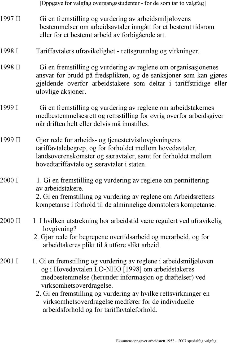 1998 II Gi en fremstilling og vurdering av reglene om organisasjonenes ansvar for brudd på fredsplikten, og de sanksjoner som kan gjøres gjeldende overfor arbeidstakere som deltar i tariffstridige