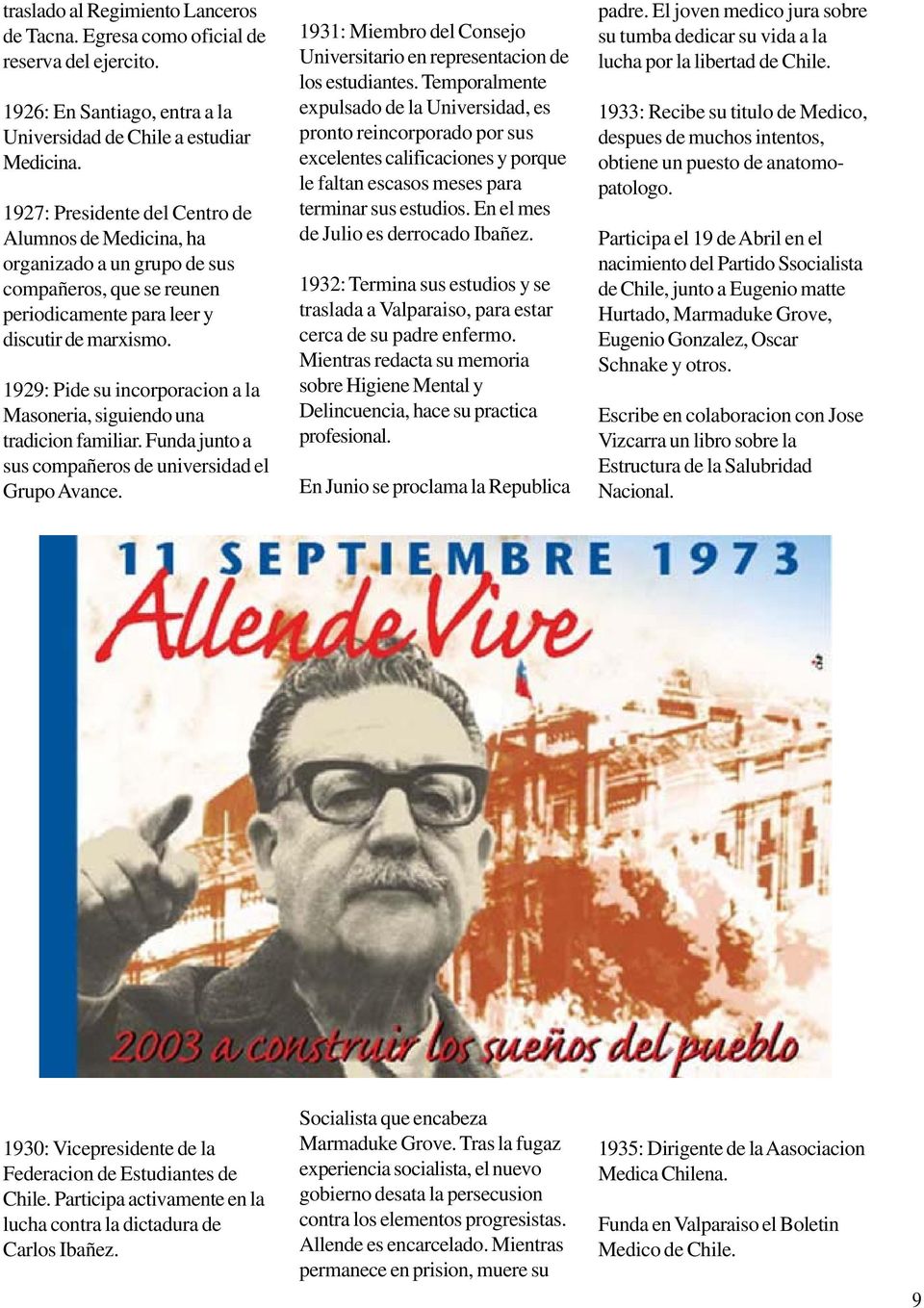 1929: Pide su incorporacion a la Masoneria, siguiendo una tradicion familiar. Funda junto a sus compañeros de universidad el Grupo Avance.