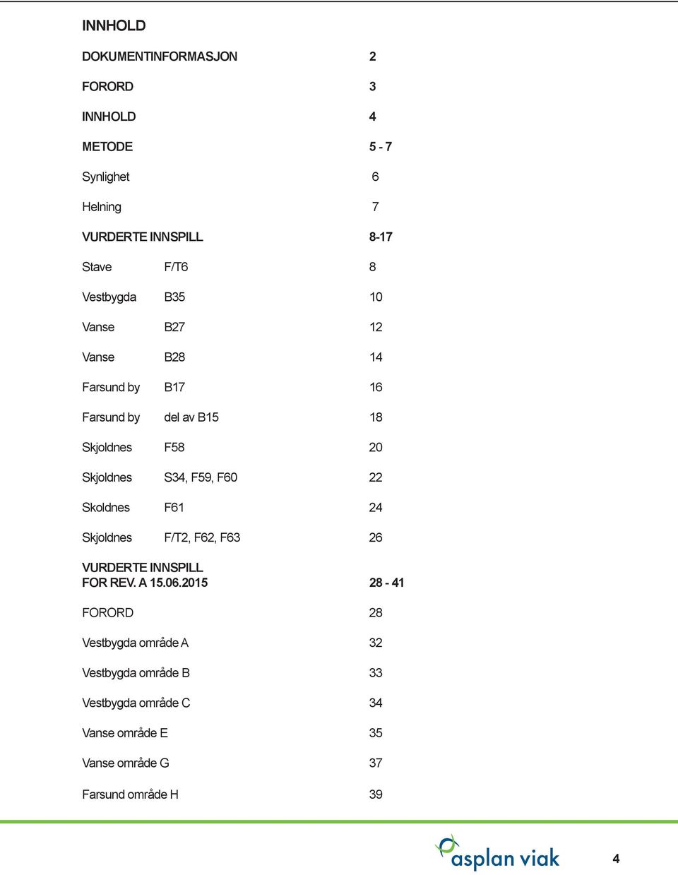 F59, F60 22 Skoldnes F61 24 Skjoldnes F/T2, F62, F63 26 VURDERTE INNSPILL FOR REV. A 15.06.