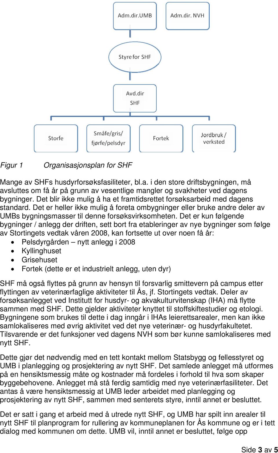 Det er heller ikke mulig å foreta ombygninger eller bruke andre deler av UMBs bygningsmasser til denne forsøksvirksomheten.