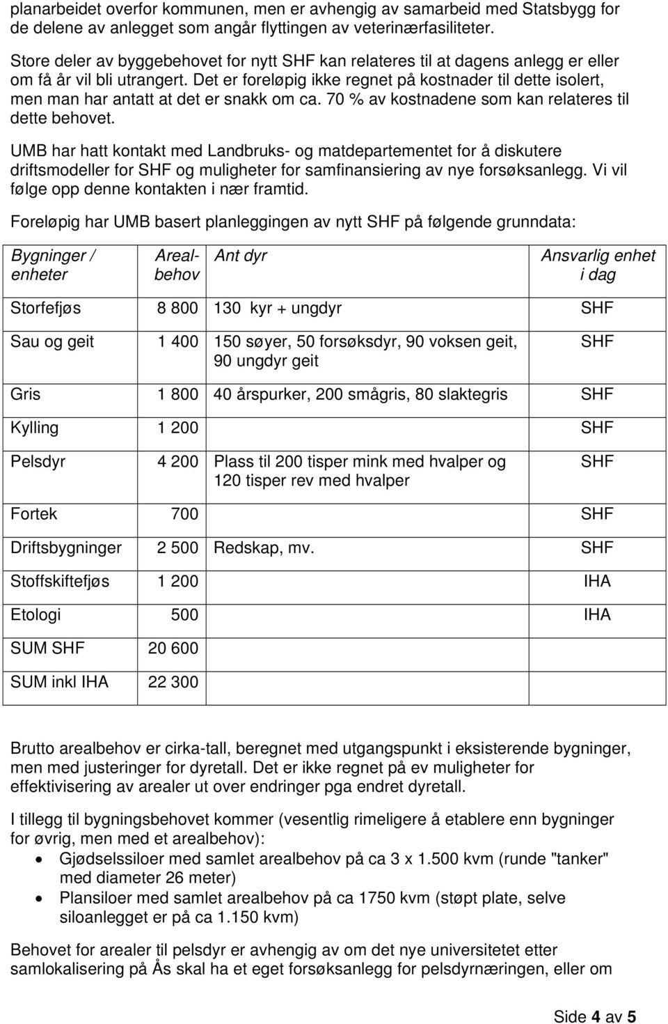 Det er foreløpig ikke regnet på kostnader til dette isolert, men man har antatt at det er snakk om ca. 70 % av kostnadene som kan relateres til dette behovet.