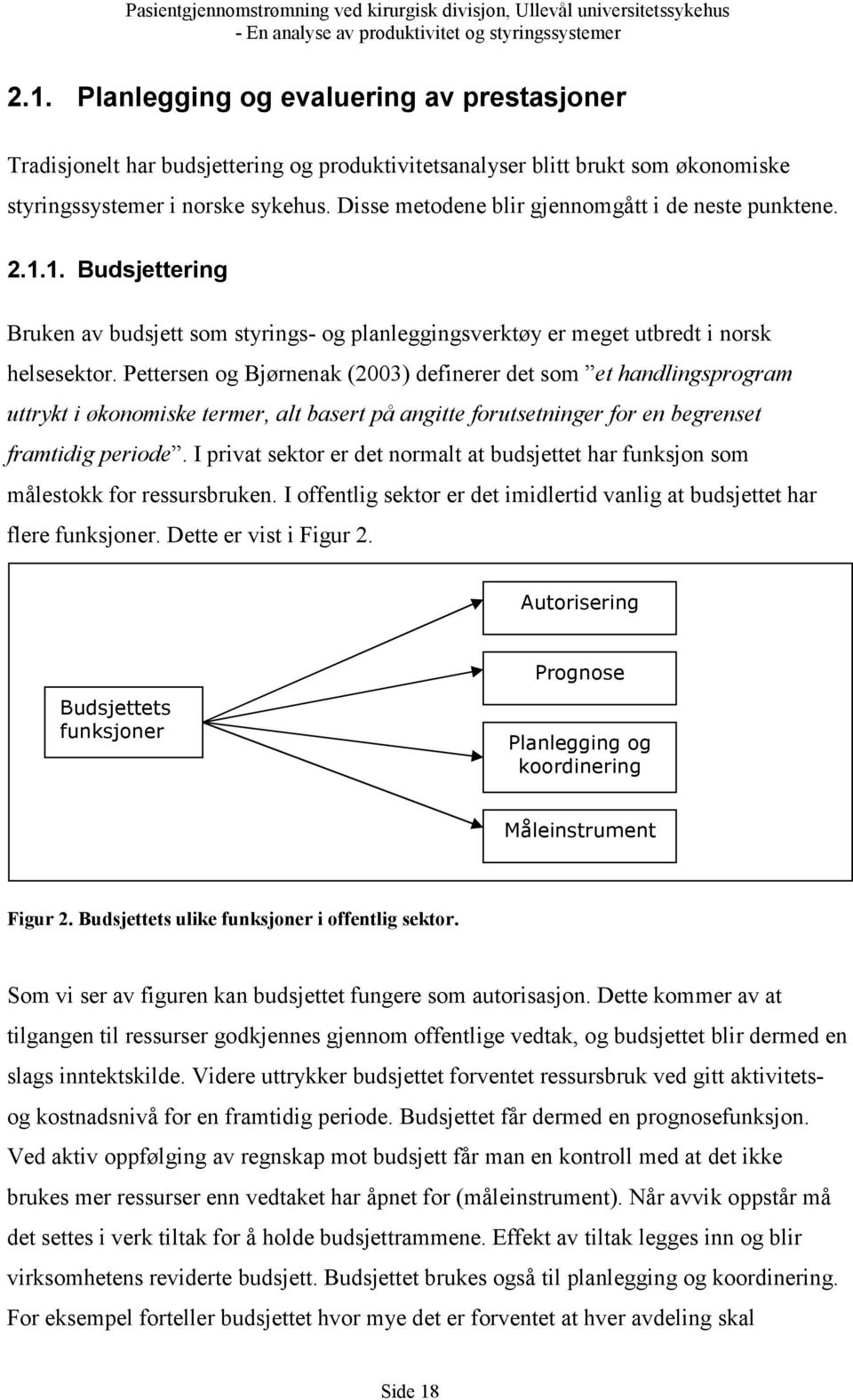 Pettersen og Bjørnenak (2003) definerer det som et handlingsprogram uttrykt i økonomiske termer, alt basert på angitte forutsetninger for en begrenset framtidig periode.