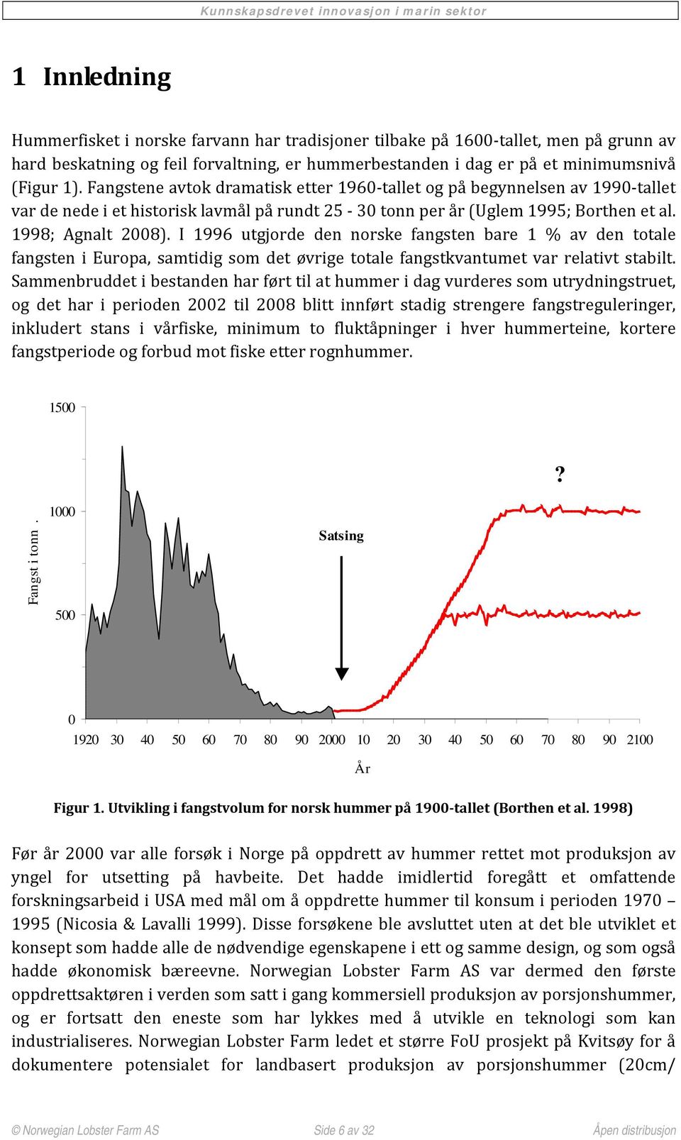 I 1996 utgjorde den norske fangsten bare 1 % av den totale fangsten i Europa, samtidig som det øvrige totale fangstkvantumet var relativt stabilt.