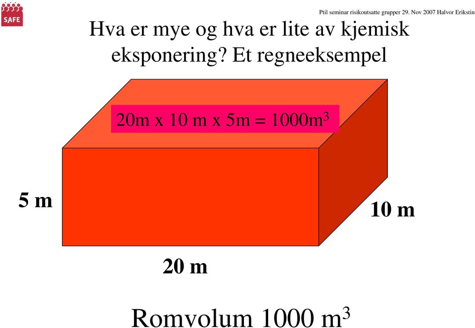 Et regneeksempel 20m x 10 m x