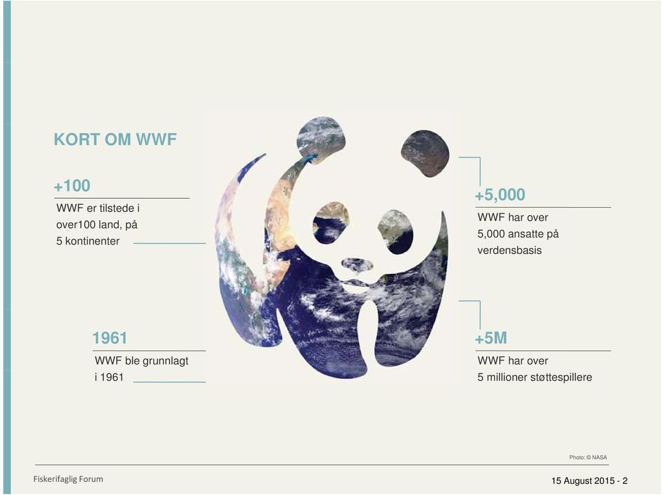 verdensbasis 1961 WWF ble grunnlagt i 1961 +5M WWF har