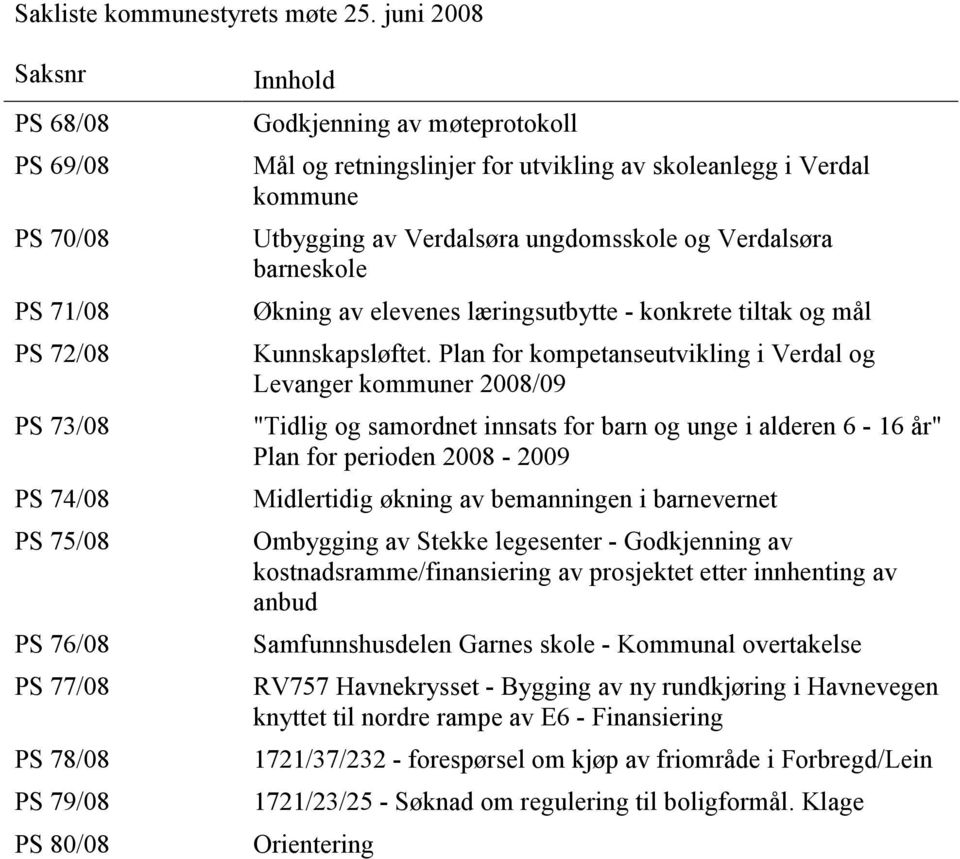 utvikling av skoleanlegg i Verdal kommune Utbygging av Verdalsøra ungdomsskole og Verdalsøra barneskole Økning av elevenes læringsutbytte - konkrete tiltak og mål Kunnskapsløftet.