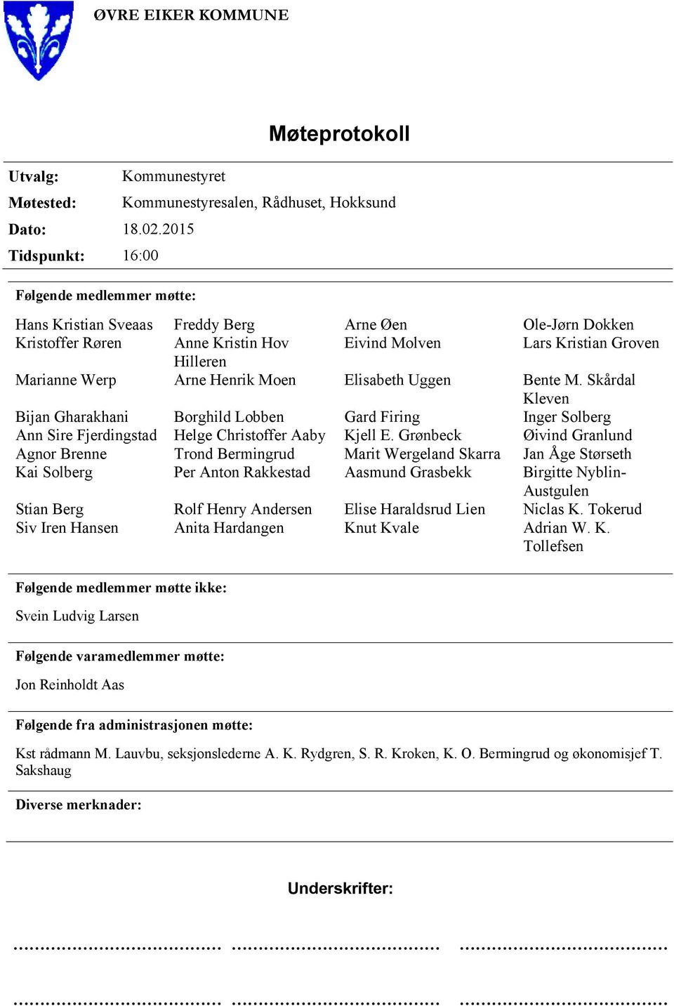 Molven Lars Kristian Groven Hilleren Marianne Werp Arne Henrik Moen Elisabeth Uggen Bente M.