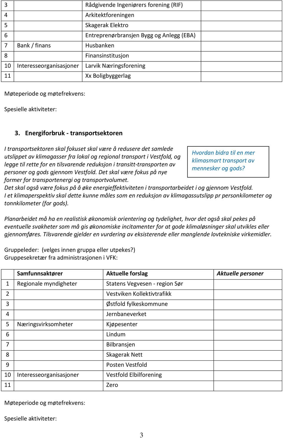 Energiforbruk - transportsektoren I transportsektoren skal fokuset skal være å redusere det samlede utslippet av klimagasser fra lokal og regional transport i Vestfold, og legge til rette for en