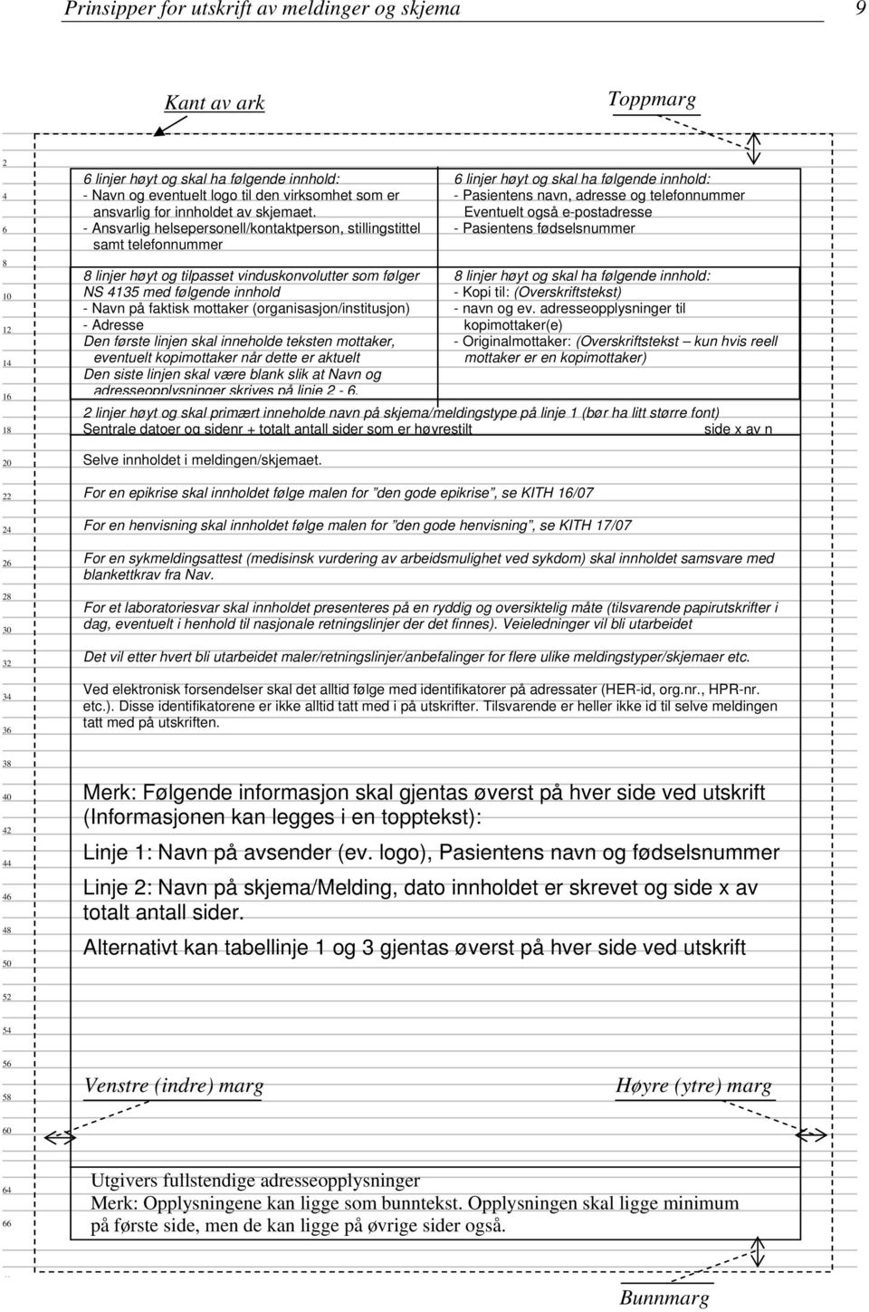 - Ansvarlig helsepersonell/kontaktperson, stillingstittel samt telefonnummer 8 linjer høyt og tilpasset vinduskonvolutter som følger NS 4135 med følgende innhold - Navn på faktisk mottaker