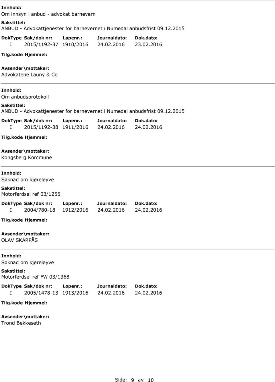 Numedal anbudsfrist 09.12.