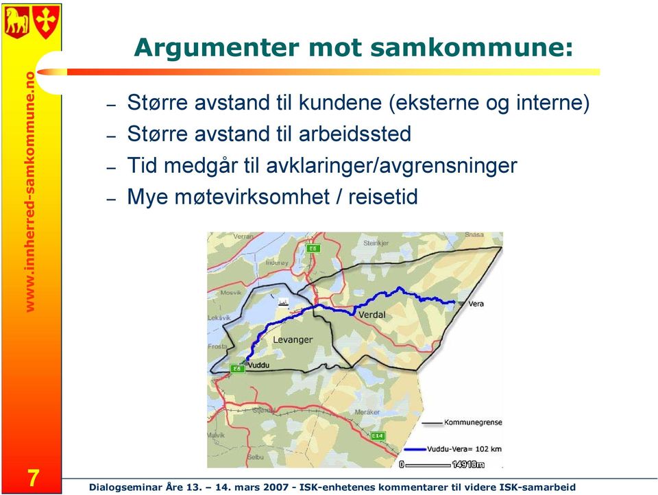 avstand til arbeidssted Tid medgår til