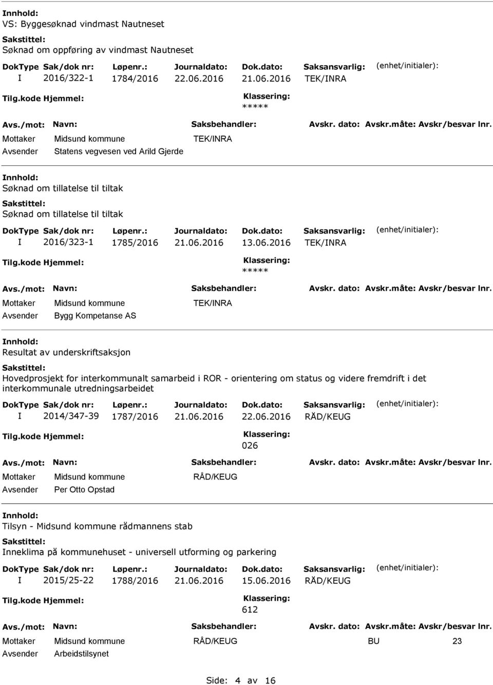 2016 TEK/NRA Bygg Kompetanse AS TEK/NRA nnhold: Resultat av underskriftsaksjon Hovedprosjekt for interkommunalt samarbeid i ROR - orientering om status og videre fremdrift i det