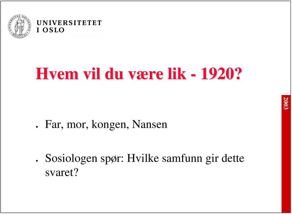 Nansen Sosiologen spør: